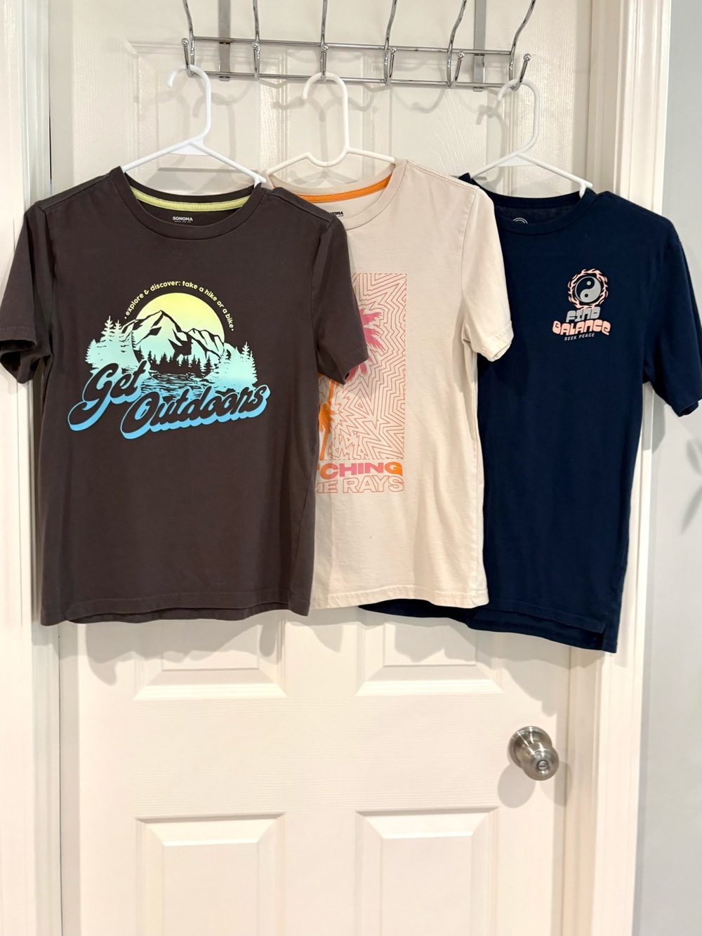 Sonoma & Wonder Nation Boys Graphic Short Sleeve T-Shirt Bundle Youth Sz Large